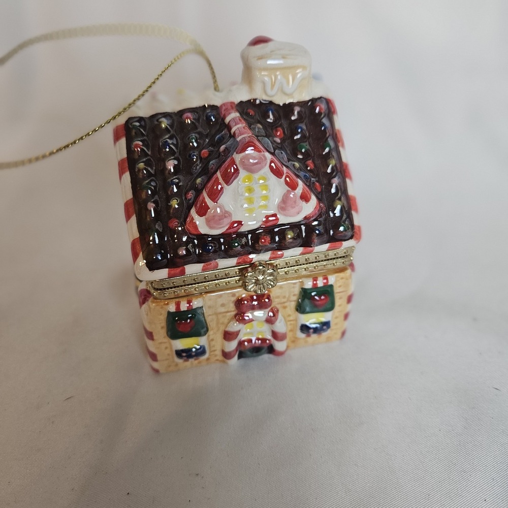 Vintage Mr Christmas Gingerbread House Musical Ornament Rotating Skating Figures